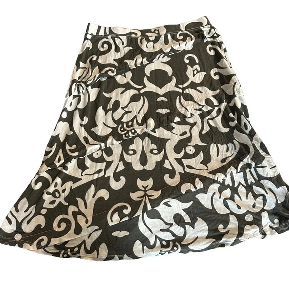 INC women's size medium midi lightweight grey and white skirt - Picture 2 of 4